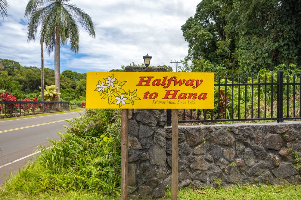 Halfway to Hana Sign